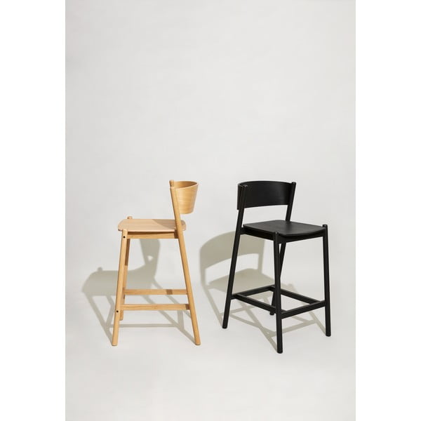 Бар стол от декор от дъб в естествен цвят (височина на седалката 75 cm) Oblique – Hübsch-image-1