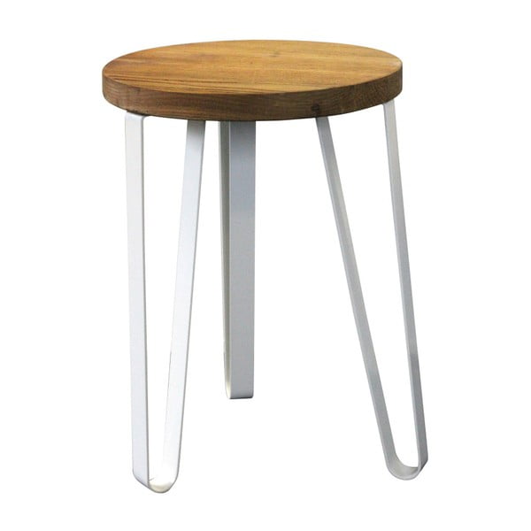 Сгъваема маса с бели крака, изработена от дърво от бряст и метал Sandy - Red Cartel