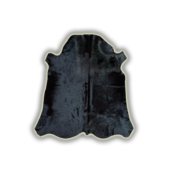 Černá kožená předložka Pipsa Normand Cow, 210x220 cm