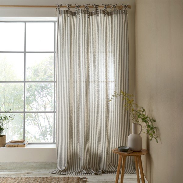 Сиво перде 140x183 cm Zanzibar Woven Stripe – Pineapple Elephant-image-1