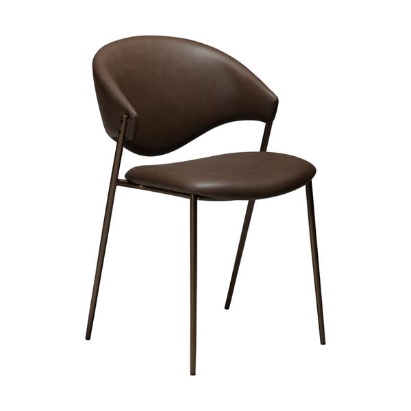 Тъмнокафяв трапезен стол от имитация на кожа Zone – DAN-FORM Denmark