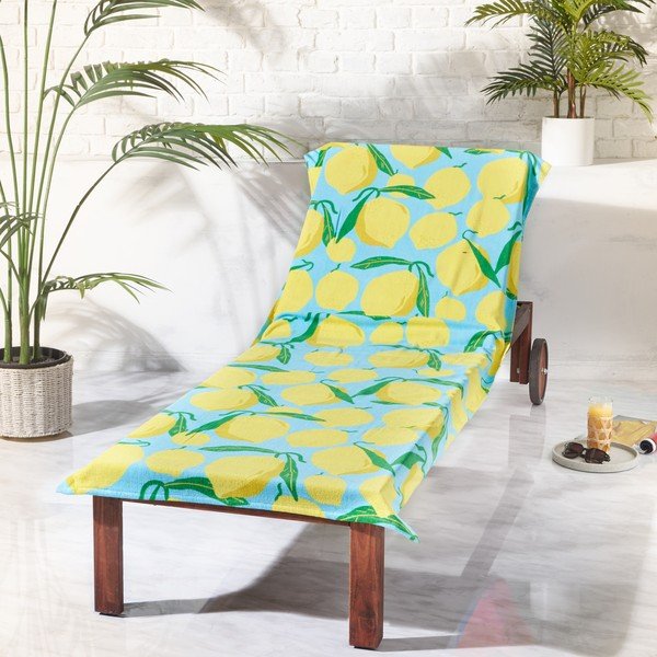 Памучна плажна кърпа 92x180 cm Lemons Lounger – Catherine Lansfield-image-1