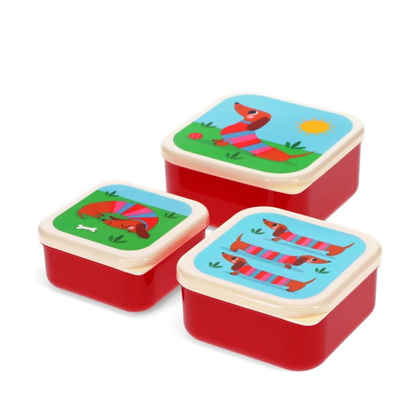 Детска кутия за храна 3 бр. Sausage Dog – Rex London-image-2