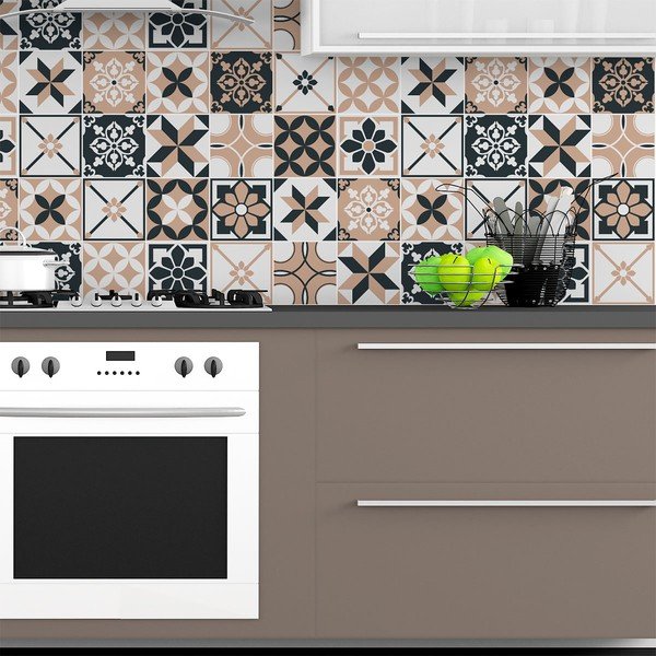 Комплект от 24 стикера за стена Azulejos Aldonio, 15 x 15 cm - Ambiance-image-3