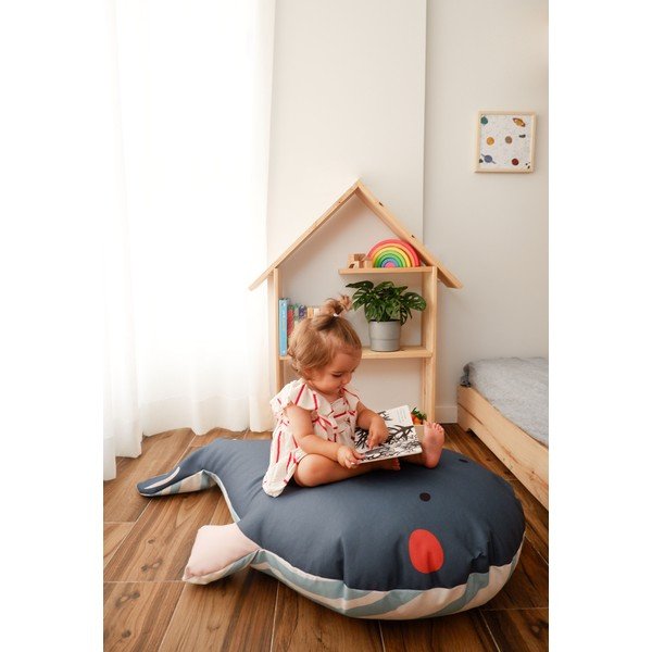 Сив детски чувал за сядане Whale - The Wild Hug-image-1