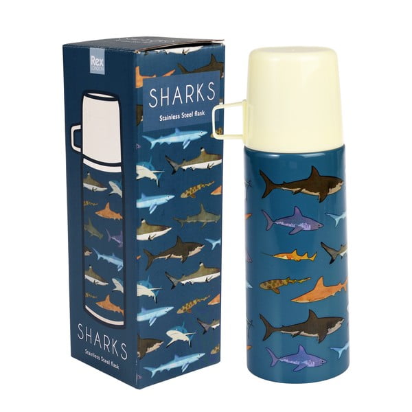 Син детски термос 350 ml Sharks – Rex London-image-4
