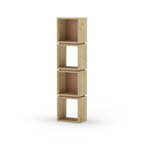 Библиотека от декор от дъб в тухлен и естествен цвят 32x133 cm Lofty – Marckeric-image-3