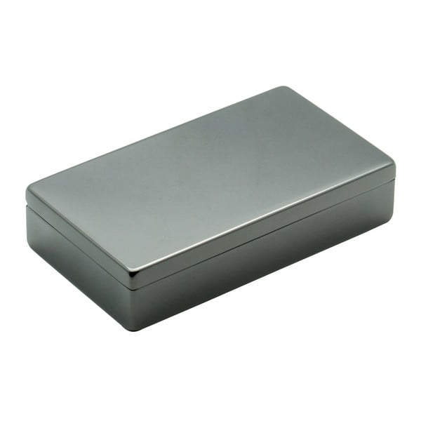 Ocelově šedý úložný box Lund London Luxe, šířka 15,8 cm
