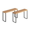 Матово черни и естествени дървени допълнителни рафтове 2 бр. 27x8 cm York – Metaltex