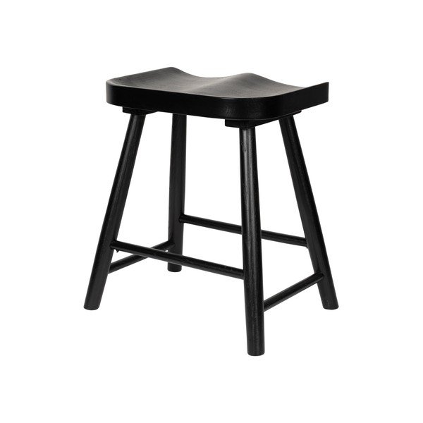 Черен стол от масивен дъб Vander – White Label-image-3