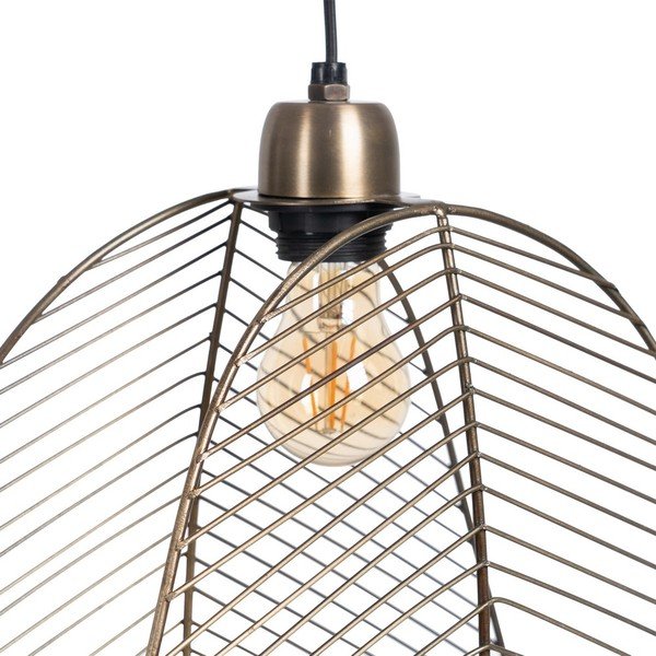 Висящо осветително тяло в златист цвят с метален абажур – Ixia-image-1