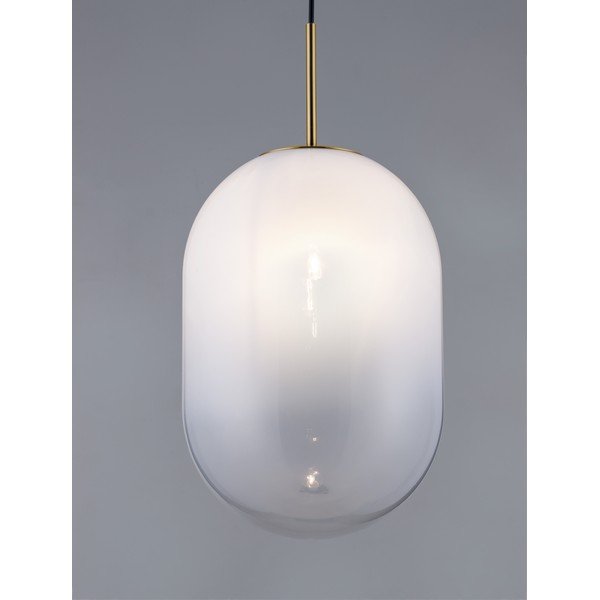 Бяло/ в златист цвят стъклено висящо осветително тяло ø 24 cm Chrysi – Nova Luce-image-1
