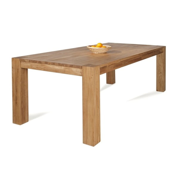 Jídelní stůl z masivního dubového dřeva Solid, 105 x 200 cm