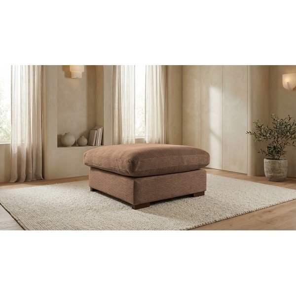 Светлокафява табуретка от велур Comfy - Scandic-image-1