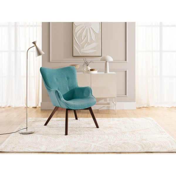 Тюркоазено кресло от рипсено кадифе Niko – Ropez-image-4