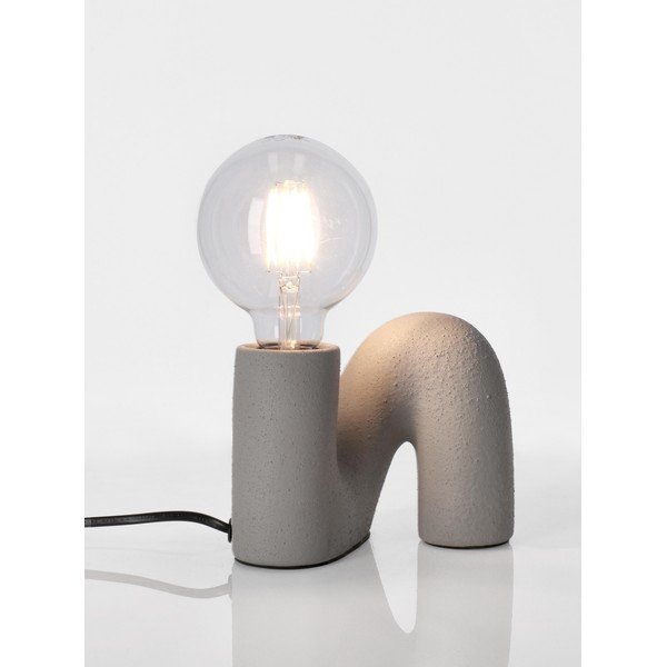 Сива керамична настолна лампа със стъклен абажур (височина 12,5 cm) Jael – Yes Everyday-image-1
