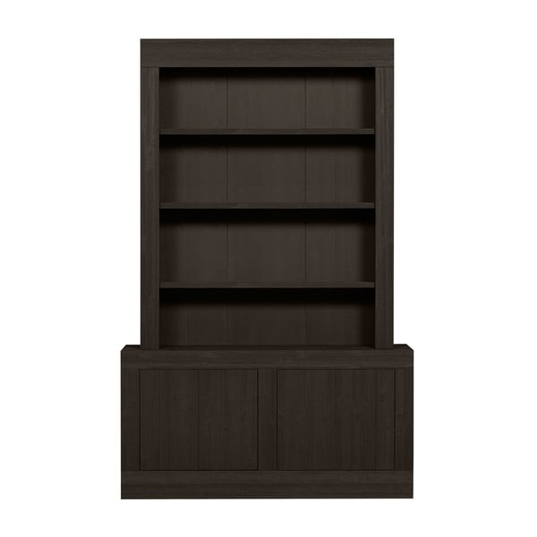 Тъмнокафяв шкаф за книги от борова дървесина 146x230 cm Yumi - BePureHome