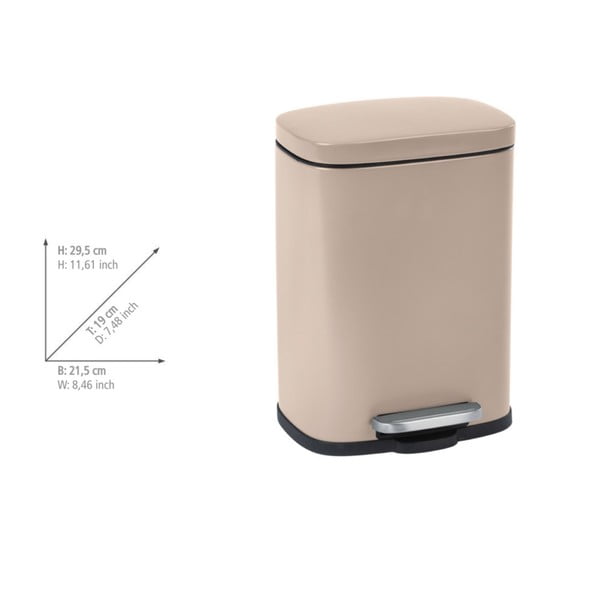 Кошче за отпадъци от педална стомана 5 л Leno - Wenko-image-1