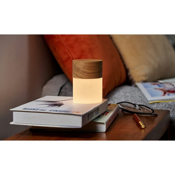 Тъмнокафява настолна лампа със стъклен абажур (височина 10,5 cm) Lemelia - Gingko-image-1