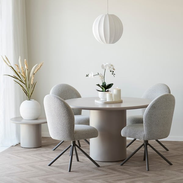 Бяло висящо осветително тяло с текстилен абажур ø 40 cm Coventry – House Nordic-image-2