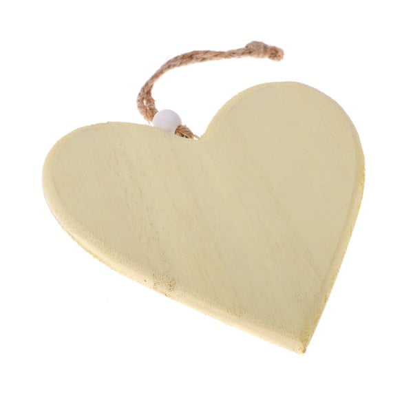 Жълта дървена висяща декорация So Cute Heart - Dakls