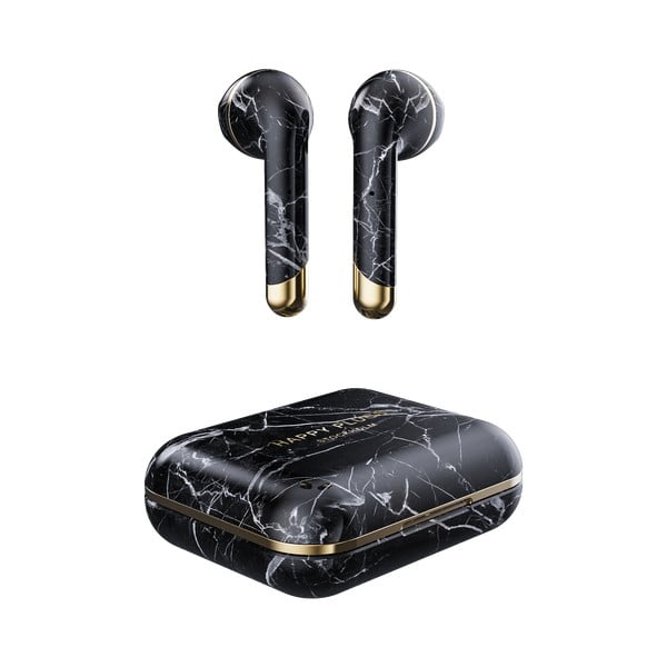 Черни безжични слушалки с кутия Air 1 Marble - Happy Plugs