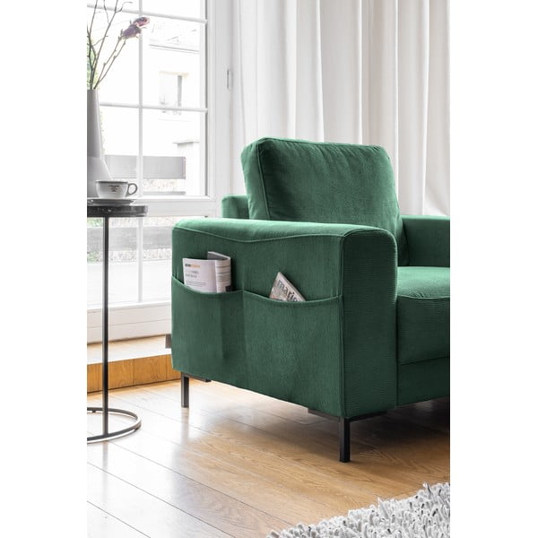 Тъмнозелено кресло от рипсено кадифе Lofty Lilly – Miuform-image-3