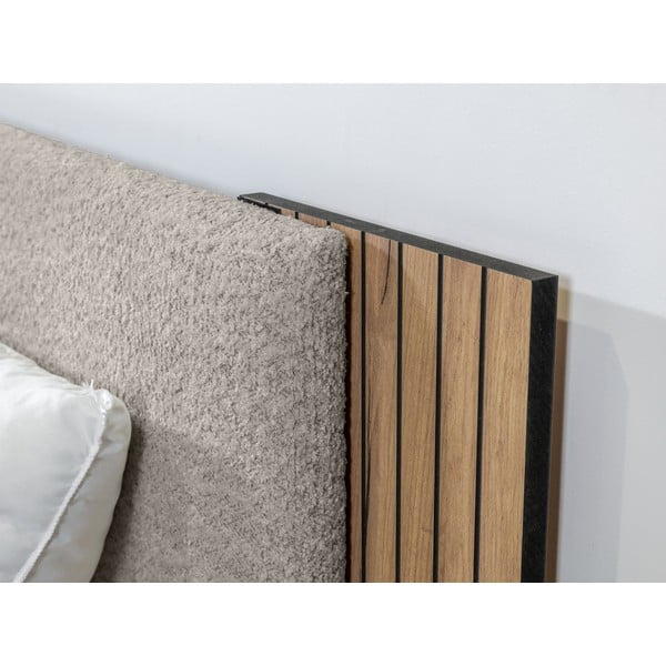 Светлосиво двойно легло с включена подматрачна рамка 140x190 cm Lior – Bobochic Paris-image-4