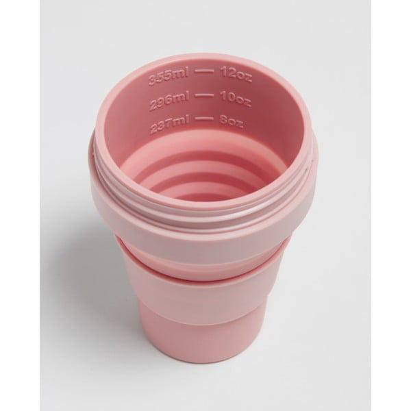 Розова сгъваема чаша за пътуване Carnation, 355 ml Pocket Cup - Stojo-image-3