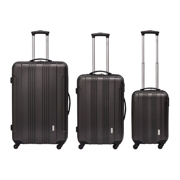 Sada 3 tmavě šedých cestovních kufrů Packenger Koffer