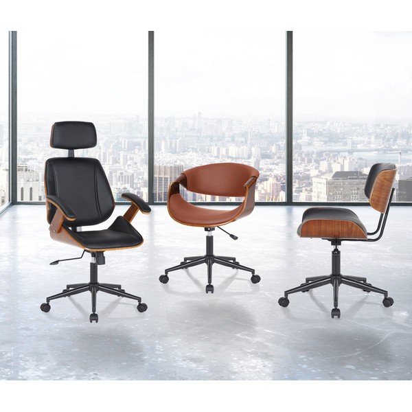 Черен офис стол от имитация на кожа Visby – Tomasucci-image-1