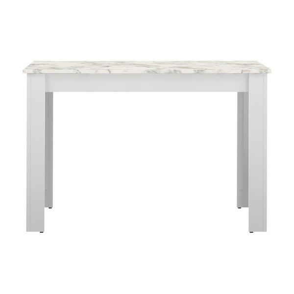 Бяла трапезна маса с мраморен плот 110x70 cm Nice - TemaHome