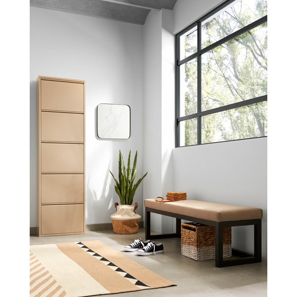 Плетена кутия за съхранение с бели детайли Woody - Kave Home-image-3