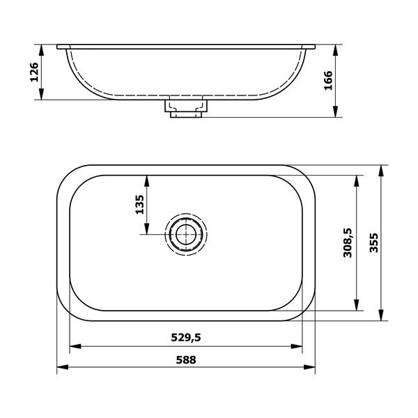 Бяла мивка от изкуствен камък 59x35,5 cm Impala – Sapho-image-4