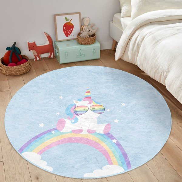 Светлосин детски килим ø 80 cm Comfort - Mila Home-image-4