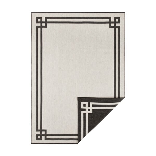 Черно-кремав килим за открито , 120 x 170 cm Manito - NORTHRUGS