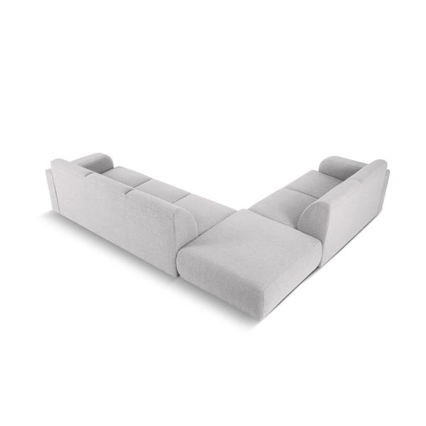 Светлосив ъглов диван от плат букле (ляв ъгъл) Molino - Micadoni Home-image-3