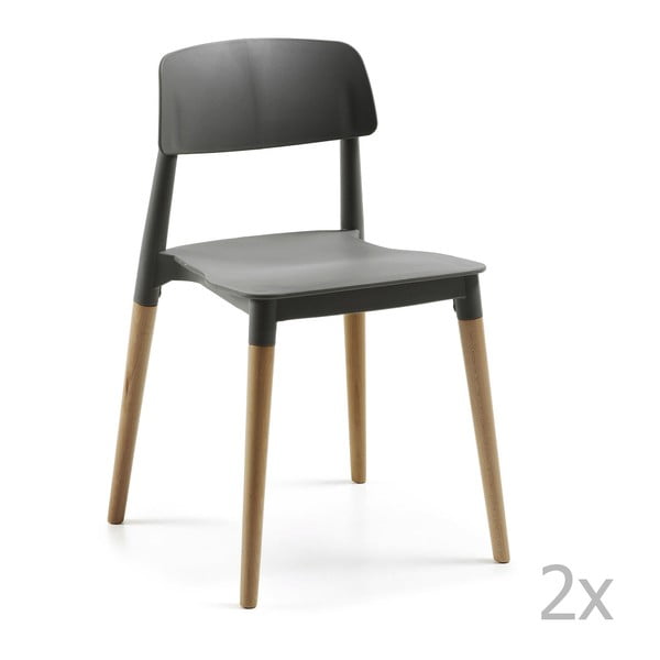 Sada 2 černých židlí La Forma Lejeir
