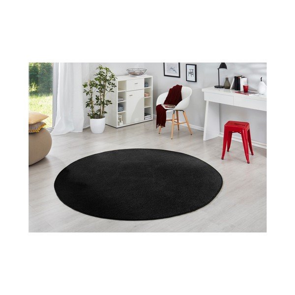 Черен килим , ⌀ 133 cm - Hanse Home-image-1