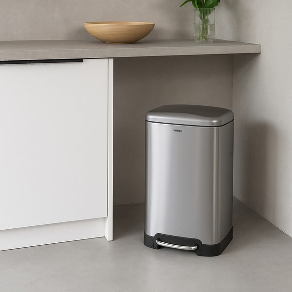 Стоманен кош с педали, 30 л - Wenko-image-1