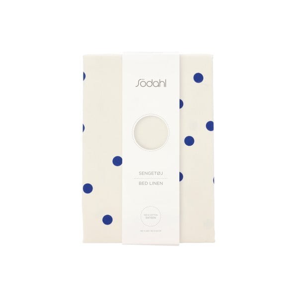 Единично спално бельо от памучен сатен в син и кремав цвят 140x200 cm Solaris – Södahl-image-4