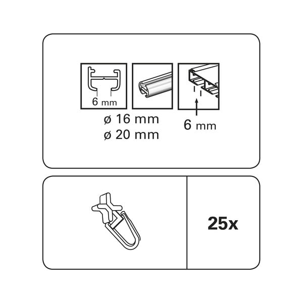 Плъзгачи за релси за завеси в комплект от 25 - SP TREND-image-2