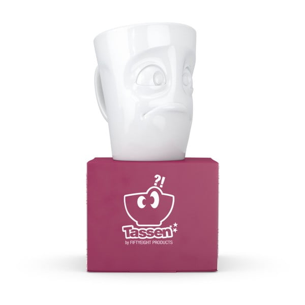 Бяла безпомощна порцеланова чаша с дръжка - 58products-image-3