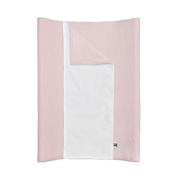 Розово бебешко ленено непромокаемо килимче за преповиване Dusty Pink, 50 x 70 cm - BELLAMY
