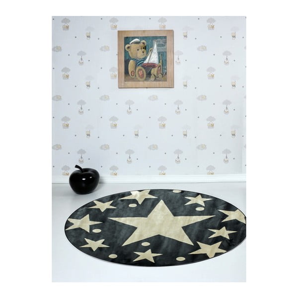 Детски килим Stars Sky Gris, ⌀ 150 cm - Ruby