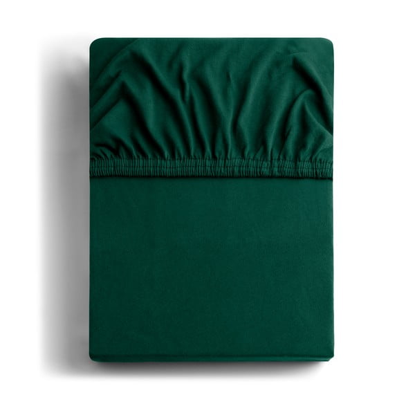 Зелен еластичен чаршаф от джърси 240x220 cm Amber – DecoKing