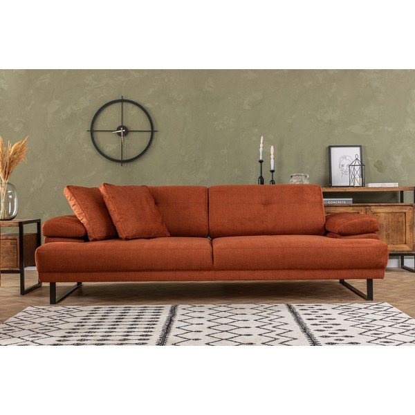 Оранжев разтегателен диван 239 cm Mustang - Balcab Home