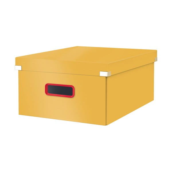 Жълта картонена кутия за съхранение с капак 48x37x20 cm Click&Store – Leitz