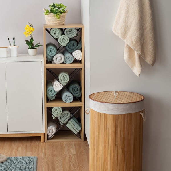 Кръгла бамбукова кошница за пране - Compactor-image-3