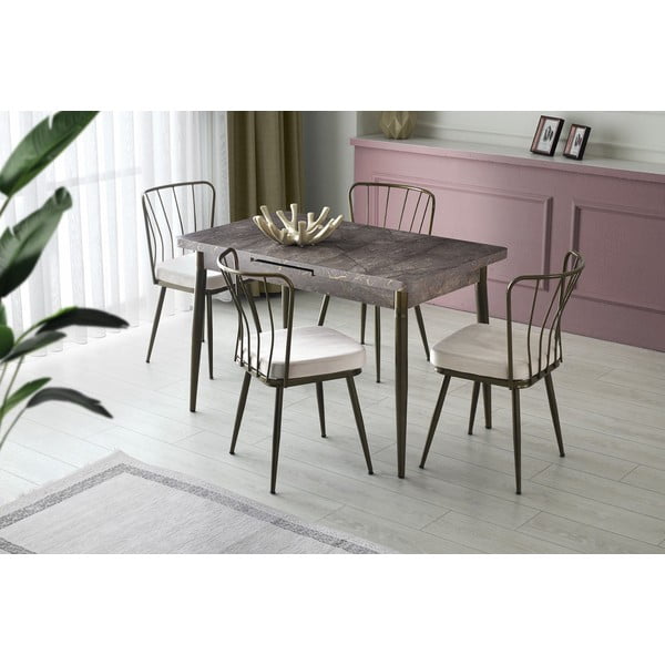 Сиви метални трапезни столове в комплект от 2 броя Yildiz - Kalune Desig-image-1